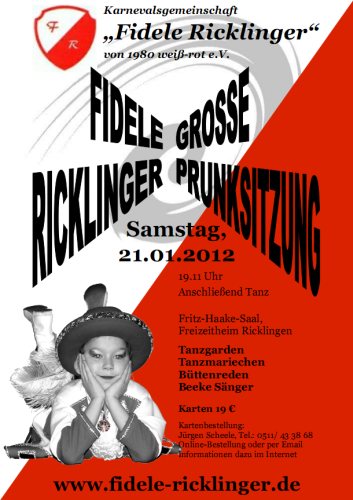 Gro�e Prunksitzung 2012 der Karnevalsgemeinschaft Fidele Ricklinger
