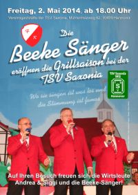 Eröffnung der Grillsaison bei der TSV Saxonia mit den Beeke-Sängern