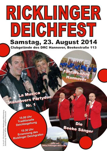 19. Ricklinger Deichfest am Samstag, 23. August 2014