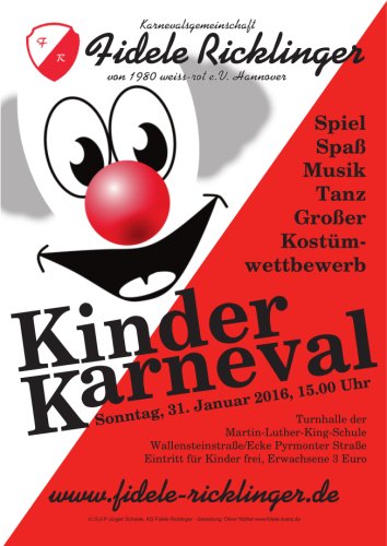 Kinderkarneval der Fidelen Ricklinger am 31.01.2016