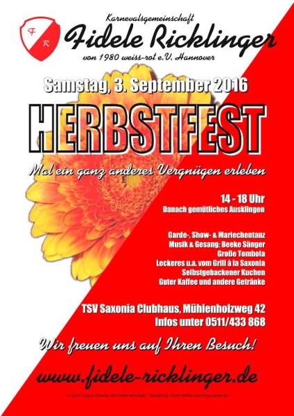 2. Herbstfest der Fidelen Ricklinger am 03.09.2016