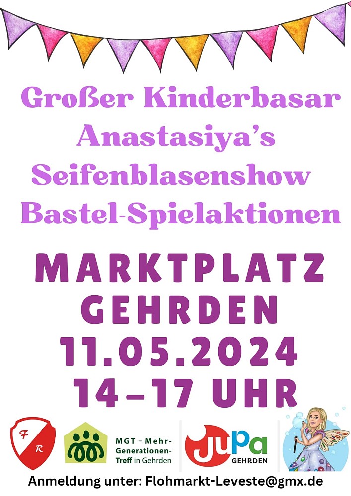 Großer Kinderbasar auf dem Marktplatz in Gehrden am 11. Mai 2024